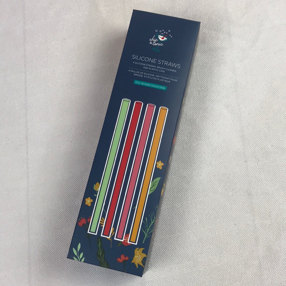 🥤🧃Chic & Tonic Silicone Straws Set NIB